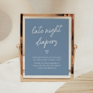 Oh Boy Boho Minimalist Late Night Diapers Poster