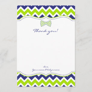 OH BOY Bow Tie Boy Baby Shower thank you notes