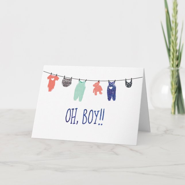 Oh, Boy! | Congratulations on baby greeting card (Front)