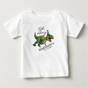 Oh Boy! Cute Dinosaur Baby Shower T-Shirt