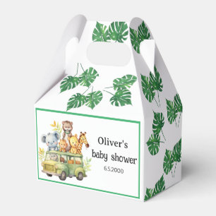 oh boy cute jungle safari animals baby shower favour box