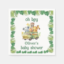 oh boy cute jungle safari animals baby shower