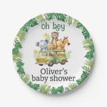 oh boy cute jungle safari animals baby shower
