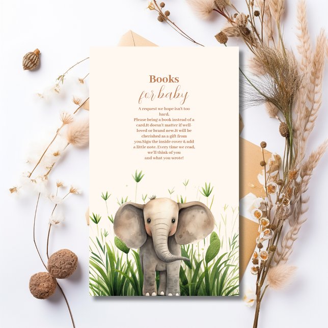 Oh Boy Cute Safari Animal Greenery  Books for Baby Enclosure Card (Creator Uploaded)