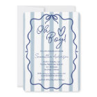 Oh Boy Cute Whimsical Blue Baby Shower Invitation