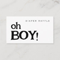 Oh Boy Diaper Raffle Minimalistic Baby Shower