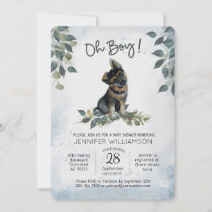 Oh Boy! Dog Baby Shower  Invitation
