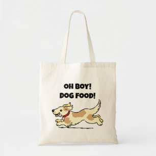 Oh Boy Dog Food Hungry Puppy Cartoon Illustration Tote Bag