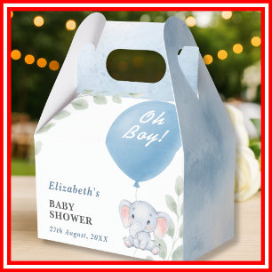 Oh Boy Elephant Balloon Eucalyptus Baby Shower Favour Box