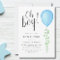 Oh Boy Eucalyptus Blue Balloon Couples Baby Shower