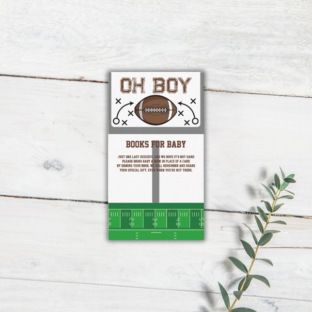 Oh Boy Football Baby Shower Enclosure Card (Creator Uploaded)