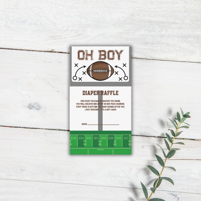 Oh Boy Football Baby Shower Enclosure Card (Creator Uploaded)