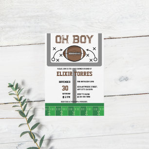 Oh Boy Football Baby Shower Invitation