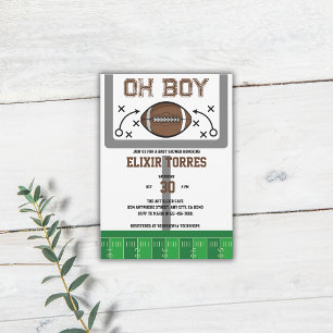 Oh Boy Football Baby Shower Invitation