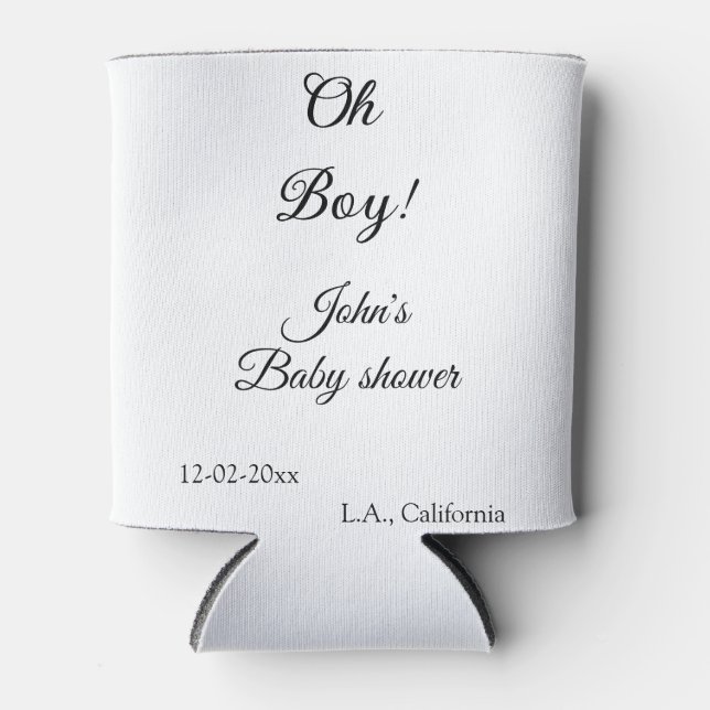 oh boy girl baby shower add name date year venue e can cooler (Front)