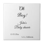 oh boy girl baby shower add name date year venue e ceramic tile<br><div class="desc">editable design</div>