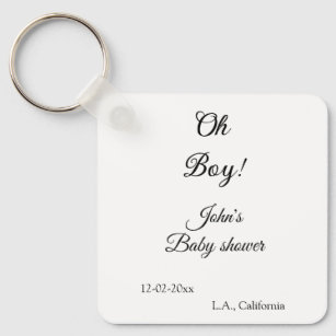 oh boy girl baby shower add name date year venue e key ring