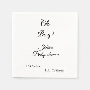 oh boy girl baby shower add name date year venue e napkin