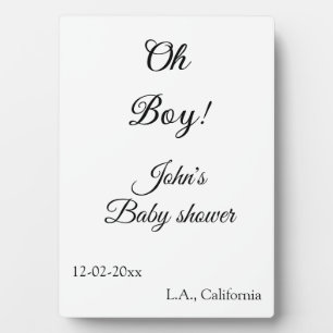 oh boy girl baby shower add name date year venue e plaque
