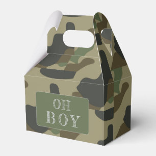 Oh Boy Green Camo Baby Shower Favour Box