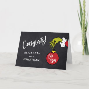Oh Boy Grinch Baby Shower Congratulations Card