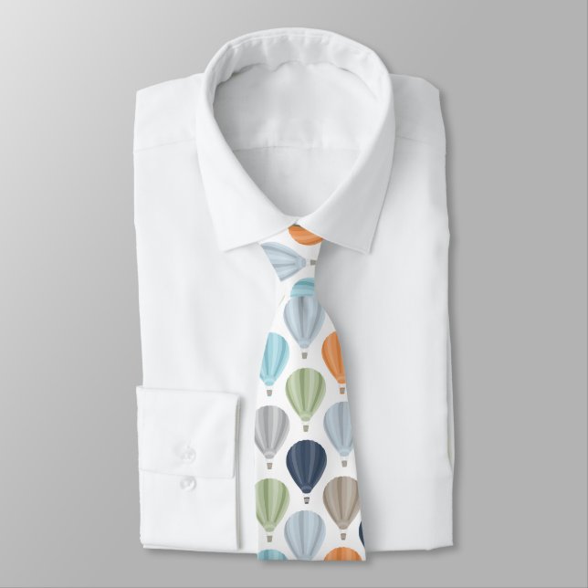 OH BOY Hot Air Balloons Pattern Tie (Tied)