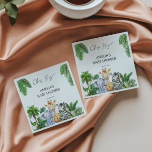 Oh Boy Jungle Animal Safari Boy Baby Shower Napkin