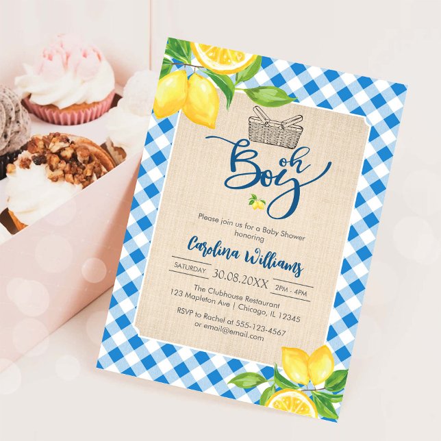 Oh Boy Lemon Baby Shower Invitation (Creator Uploaded)