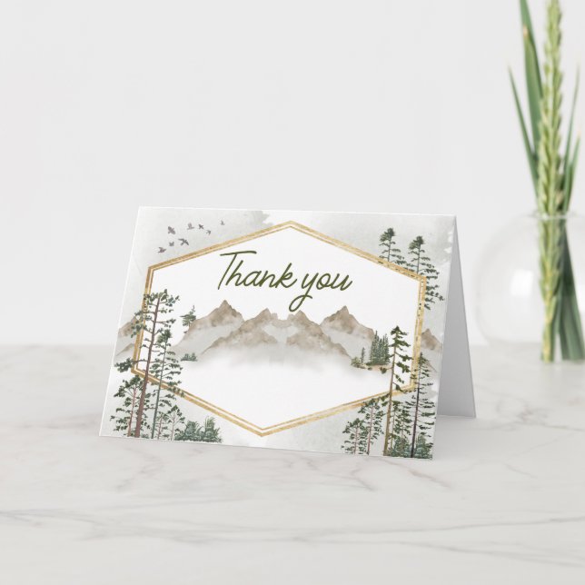 Oh Boy Let the Adventure Begin Baby Shower Thank You Card (Front)