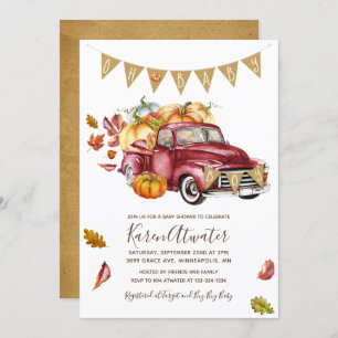 Oh Boy Little Pumpkin Fall Baby Shower Invitation