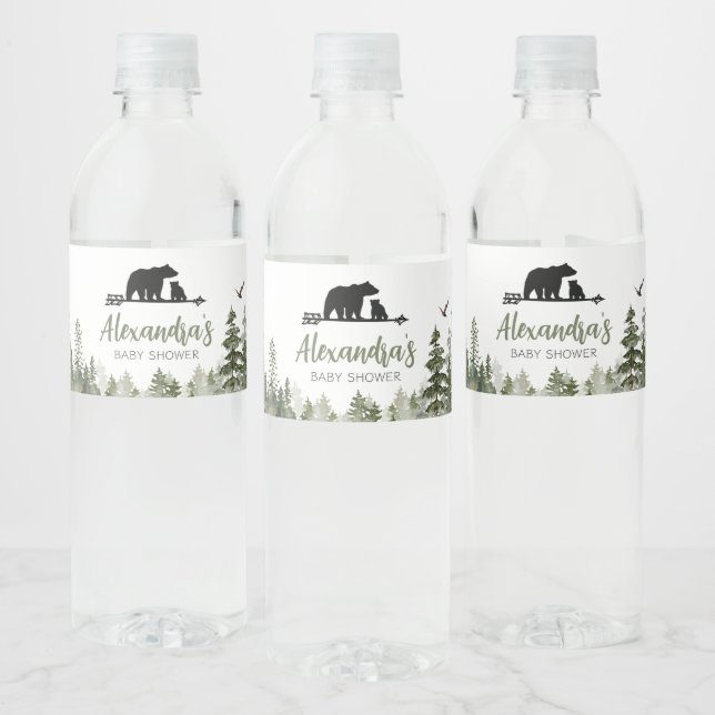 Oh Boy Lumberjack Baby Shower Water Bottle Label (Bottles)