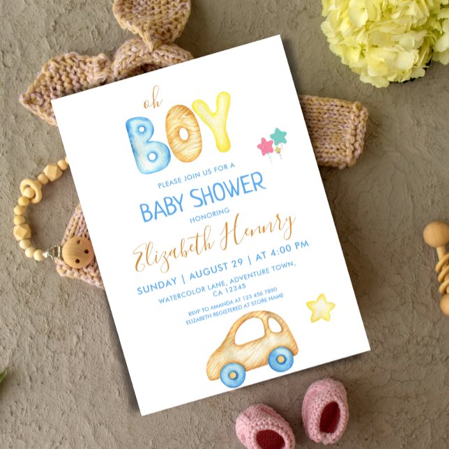 oh boy modern baby boy shower invitation (Creator Uploaded)