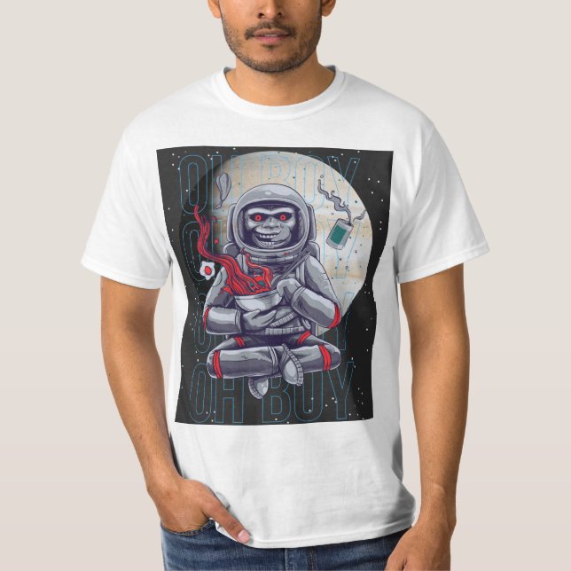 oh boy monkey in space T-Shirt (Front)