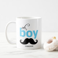 Oh Boy Moustache | Personalised Statement Mug