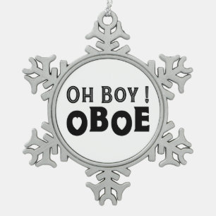 Oh Boy Oboe  Snowflake Pewter Christmas Ornament