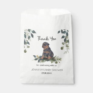 Oh Boy! Rottweiler Puppy Watercolor Baby Shower Favour Bag