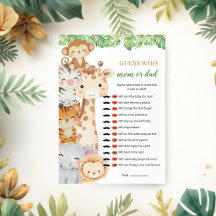 Oh Boy! Safari Baby Shower | Guess Who? Mum or Dad