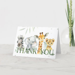 Oh Boy Safari Baby Shower Thank You Card