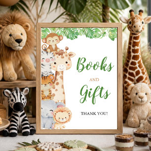 Oh Boy! Safari Books and Gifts Table Sign