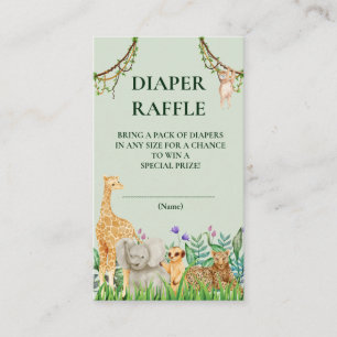 Oh Boy Safari Jungle Baby Shower Diaper Raffle Enclosure Card