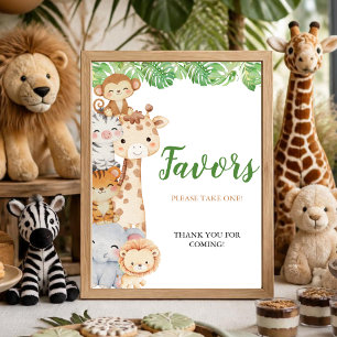 Oh Boy! Safari Shower Favours Table Sign