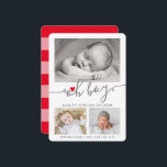 Oh Boy Script Christmas Red Heart Collage Photo Announcement<br><div class="desc">This simple 4-photo design features an "oh boy" script text overlay with a little red heart. Click the customise button for more flexibility in adding text and photos! Variations of this design, additional colours, as well as coordinating products are available in our shop, zazzle.com/store/doodlelulu. Contact us if you need this...</div>