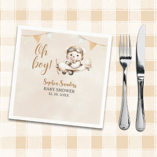 Oh Boy, Teddy Bear Baby shower boy Napkin