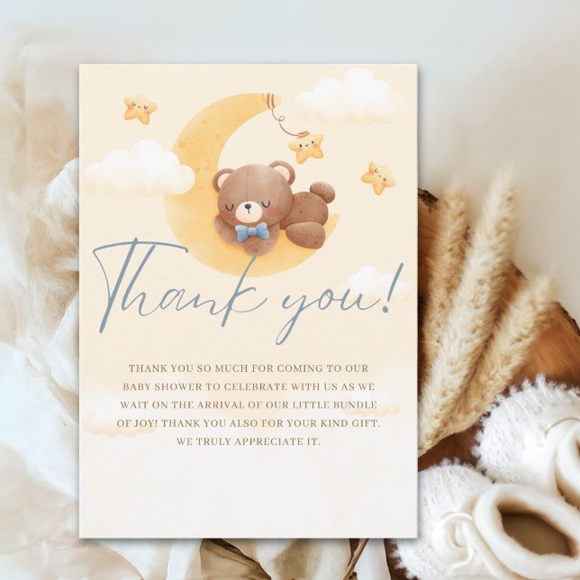 Oh Boy, Teddy Bear Baby shower boy Thank You Card (Creator Uploaded)