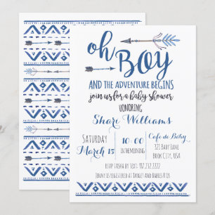 Oh Boy Tribal Baby Shower Invitation -CUSTOM