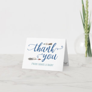 Oh Boy Tribal Baby Shower Thank You Card