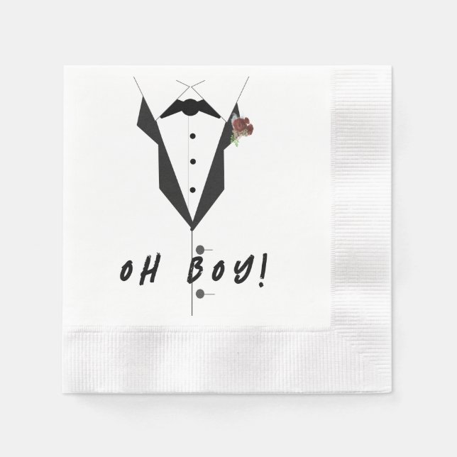 Oh Boy! Tuxedo  Napkin (Front)