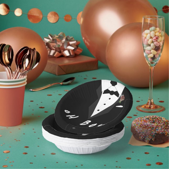 Oh Boy! Tuxedo  Paper Plate (Multi)