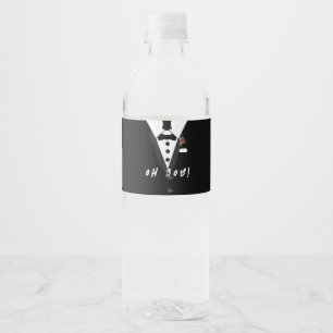 Oh Boy! Tuxedo  Water Bottle Label