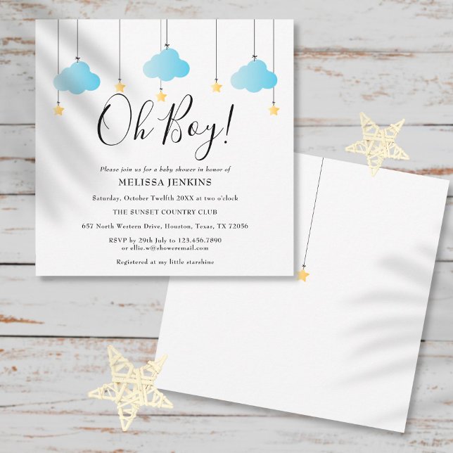 Oh Boy Twinkle Twinkle Baby Shower / Sprinkle Invitation (Creator Uploaded)